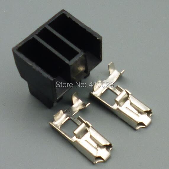5/30 /100 Sets 6.3mm H7 2p Bend Angle Bulb Socket Female Plastic Holder Connector +terminals - (Color Name: 100set)