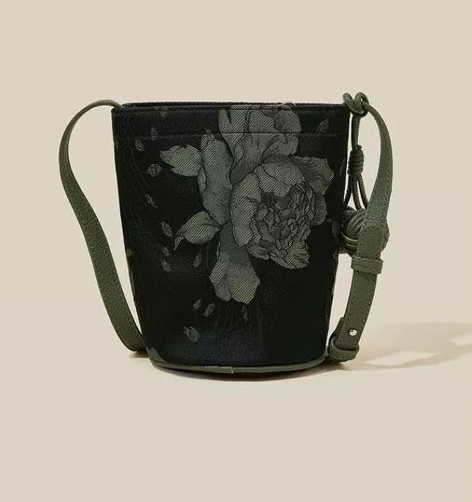 Vintage Women's Chinese Flower Style Shoulder Bag Mini Bucket Bag Crossbody Bag4
