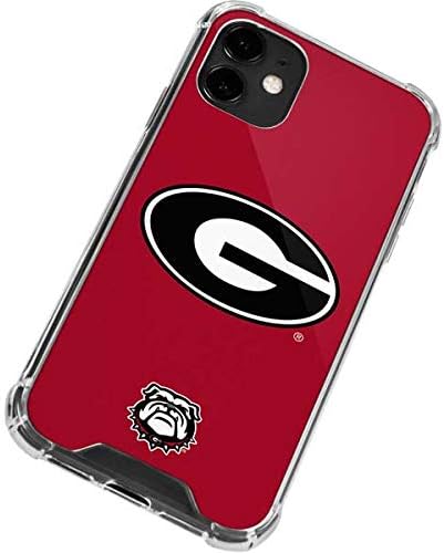 Skinit Clear Phone Case Compatible with iPhone 12 - Officially Licensed University of Georgia Logo Red Design