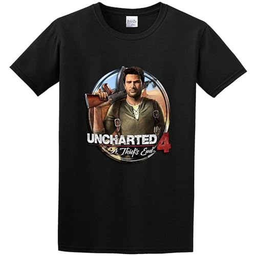 Uncharted 4 A Thiefs - Camiseta casual para hombre, color negro, unisex, Negro , XL