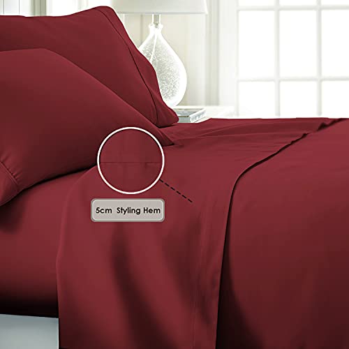Pizuna Pure Combed Cotton Double Flat Sheet Rio Red, 600 Thread Count Long Staple Brushed Cotton Flat Sheets Double - Image 3