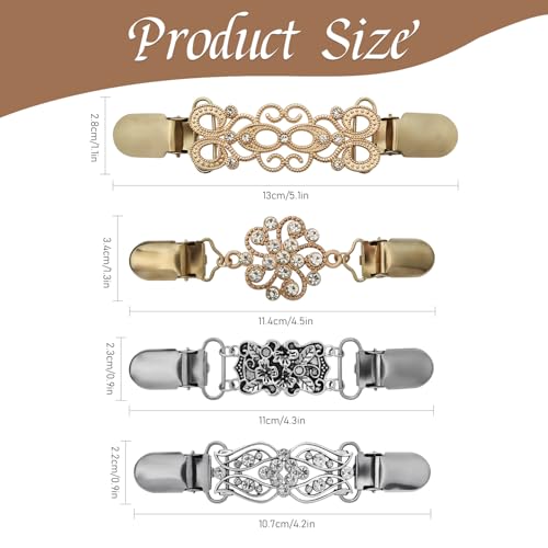 Image of CLINTT Exquisite Retro Sweater Twirl Clips, Cape Cloak Fasteners for Dresses, Stylish Cardigan Clips