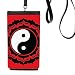 China Taichi Eight Diagram Pattern Phone Wallet Purse Hanging Mobile Pouch Black Pocket