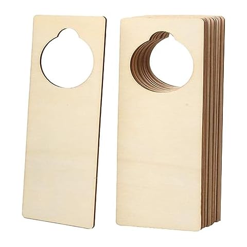 Oshhni 10x Blank Wooden Door Knob Signs Cover