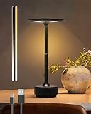 Trongle LED Tischlampe, LED Aufladbar Akku Tischleuchte Stufenlose Dimmbare 3 Farbmodi, Tischlampe für Restaurant, Schlafzimmer, Kaffeehaus