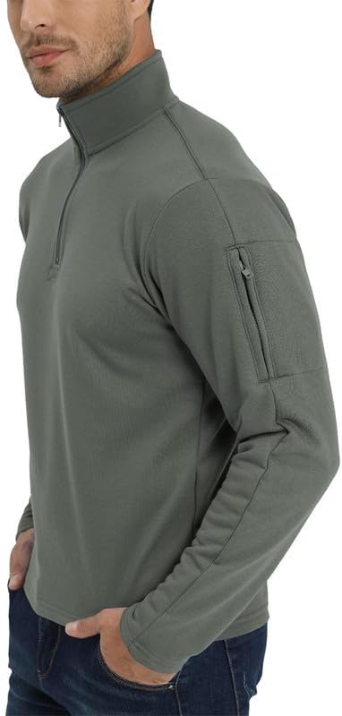 H HYFOL Men's USA Flag Graphic Pocket Pullover American Patriotic 1/4 Zip Stand Collar Long Sleeve Sweatshirts - Image 4