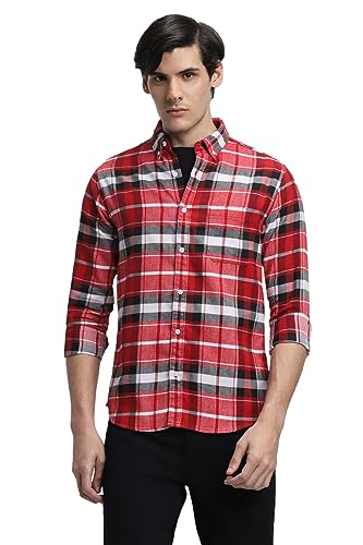 Image of Dennis Lingo Men's Cotton Checke Regular Fit Shirt