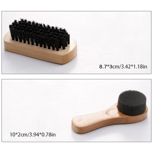 Kit de pulido para zapatos – Juego profesional para el cuidado de los zapatos, kit para pulir zapatos y botas de piel | Incluye cepillos de pulido y paño de limpieza, ideales compactos y portátiles - imagen 7