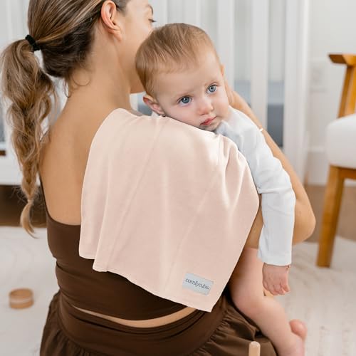 Image of Comfy Cubs Baby Burp Cloths Set (Pack of 10) - Large, 6-Layer, Ultra Absorbent 100% Cotton for Infant Spit-Up, Drool, and Messes - Soft, Gentle, Thoughtful New Born Baby Gifts, Blush