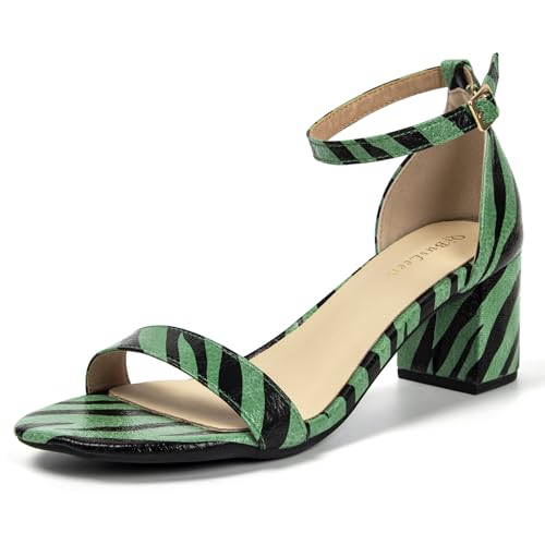 qibusleen Women's Two Strap Heeled Sandals Black Suede Ankle Strappy