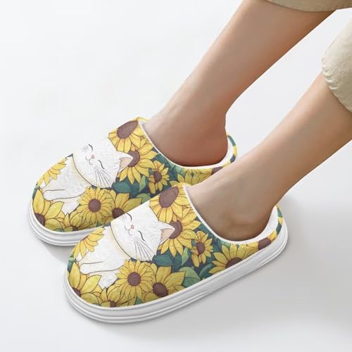 Non Slip House Slippers for Women Soft Plush Warm Slip-on Casual Slippers Cozy Indoor Outdoor Thick-soled Shoes3