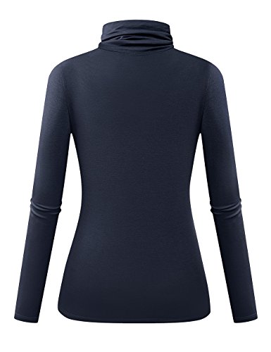Image of Herou Womens Long Sleeve Turtleneck Slim Fitted Lightweight Casual Active Layer Tops Shirts
