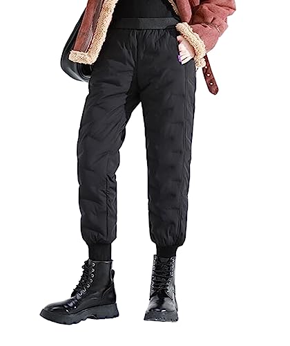 zsangbee Women's Down Pants Winter Thermal Warm Puffy Puffer Sweatpants Quilted Outdoor Ski Snow Trousers