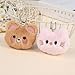 Rohyu 2Pack Bear & Cat Plush Keychain, Small Kawaii Plush Animal Bag Charm, Mini Cute Backpack Accessories,Pink Car Keychain for Women