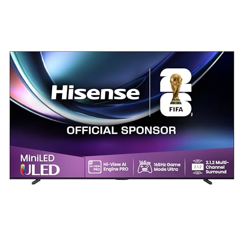 Hisense 100U7Q Pro Fernseher 100 Zoll, 4K Mini LED, Smart TV, Hi-View AI Engine Pro, 165Hz Game Mode Ultra, FreeSync Premium Pro, 2.1.2 ch. Surroundsound, Dolby Vision IQ Atmos, Sprachsteuerung [2025]