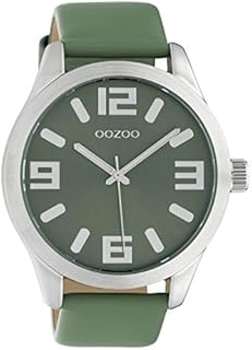 Oozoo Damenuhr mit Lederband Classic Color Line XL 47 MM Pastellgrün C10238