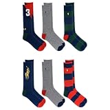 POLO RALPH LAUREN Men's 6-Pack Polo Rugby 3" Crew Socks, Assorted, 10-13