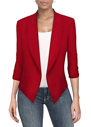 Hybrid & Company Versatile and Modern Women's Nylon Ponte De Roma Open Blazer Jacket