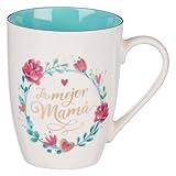 Christian Art Gifts Taza de Café de Cerámica Floral Aguamarina - 12 oz. Taza de Café y Té Inspirador de Las Escrituras No Tóxica Sin Plomo ni Cadmio Para Mamá Con Palabras Alentadoras: Le Mejor Mamá
