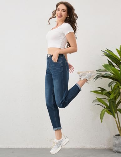 PACBREEZE Women's Boyfriend Jeans High-Rise Comfy Stretch Relaxed Casual Denim Pants with 5 Pockets, 4-183