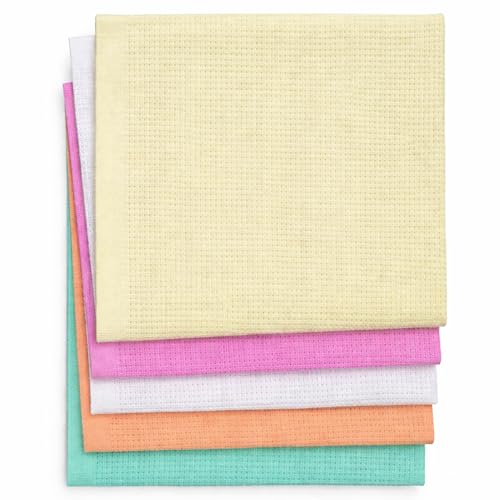 Image of Asian Hobby Crafts 5 Pcs Matty Fabric for Beginners & Adults | DIY Embroidery, Cross Stitch & Knitting | Premium Sewing Fabric for Needlework & Craft Projects | Ideal for Hoop Art Activity
