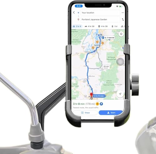 Image of Universal Bicycle Phone Mount Holder, Adjustable Handlebar Clamp, Black (C2 USB)