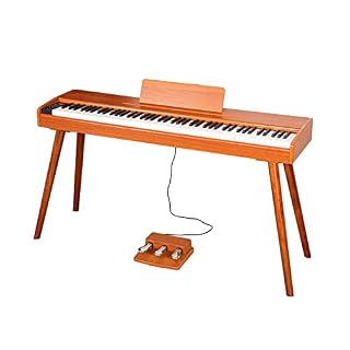 88 Touches Clavier Piano Pleine Taille Avec Touches Lestées Support De Piano Numérique Bluetooth MIDI Clavier Électrique for Débutants Adultes Enfants Comprend Support, Triple Pédale (Color : Brown) - Les Beatles, Paul McCartney, John Lennon, RIngo Starr, George Harrison
