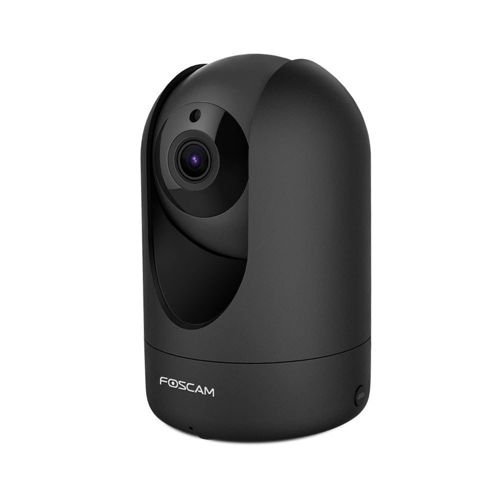 Foscam - R4M-B - Cámara IP Interior motorizada 4MP Negro - Cámara Wi-FI con Consulta y Control a Distancia 24 Horas / 7 días - Detección de Movimiento y Alerta Push