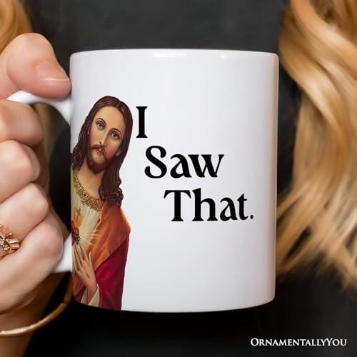 Taza personalizada Jesus I Saw That de cerámica 12 oz miniatura 3