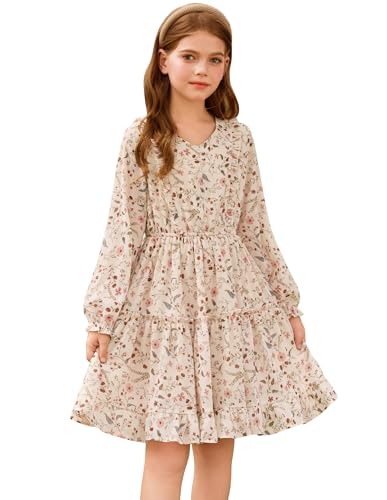 GRACE KARIN Mädchen Kleider Herbst Partykleid Blumen...