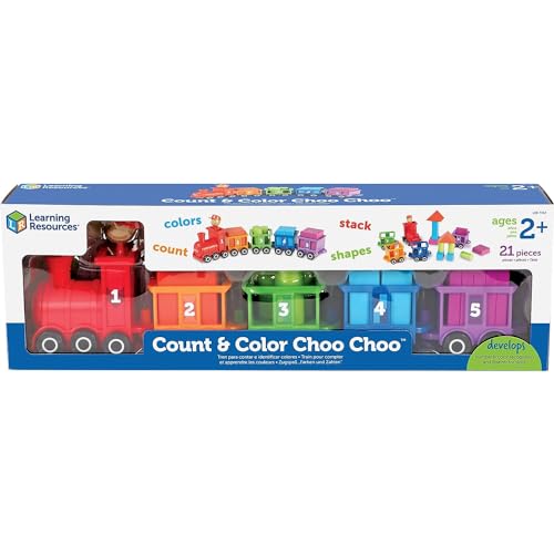 Learning Resources Count & Color Choo Choo, Interactive Train Learning Toy, 21 Pieces, Ages 2+