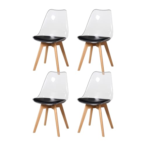 Sillas Cocina Pack 4 Transparente Marca HJhomeheart