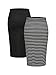 Floerns Women's 2 Pack Maternity Skirts Striped High Waisted Bodycon Midi Skirts Pregnancy Outfits Black Small