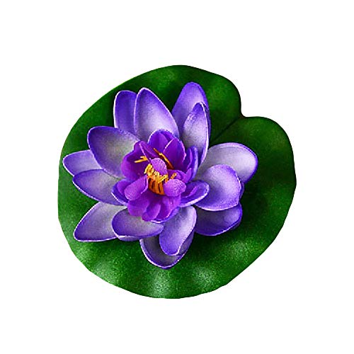 MYGYSJK Artificial Lotus Leaf Water Lily Floating Flower Garden Pool Pond Tank Ornament Purple