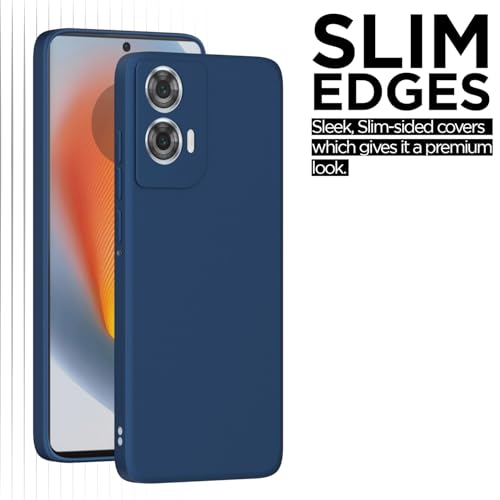 Image of Pikkme Back Cover for Motorola Moto Edge 50 Fusion 5G / Motorola Moto G96 5G | Slim Soft Matte Silicone Cover with Camera Protection & Shockproof Bumper Case (Blue)