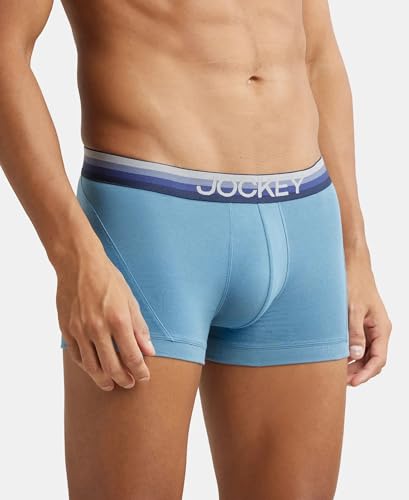 Image of Jockey US20 Men's Super Combed Cotton Elastane Stretch Solid Trunk with Ultrasoft Waistband