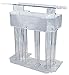 Kingdom 3 Tier Acrylic Lectern or Podium with 6 Column Base and a Wide Middle Shelf with Plenty of Space for Your Presentation Needs - Clear (Plain/Non-Personalized)