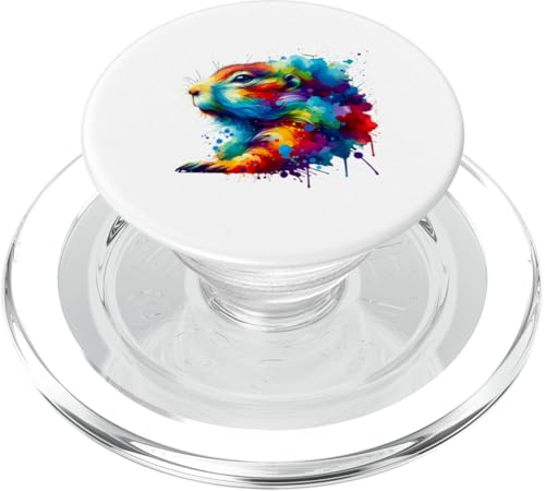 Splash Art Perro de la Pradera Roedor de la Pradera PopSockets PopGrip para MagSafe