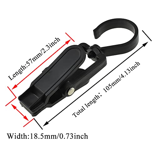 Image of Hahiyo Plastic Swivel Clothespins Hanging Hook Clip Smooth Rotate Strong from Wind Secure to Hold Heavy Laundry Save Space Not Damage Leave Pinch Mark for Curtain Towel Hangers 2.3 Inches Black 8PCS