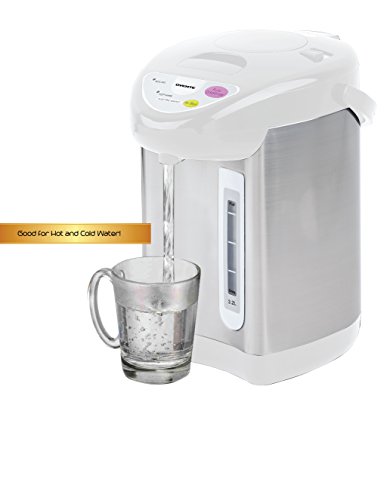 Ovente Electric Stainless Steel Insulated Hot Water Boiler and Warmer 3.2 Liter, 700 Watt Water Dispenser Automatic Keep Warm Setting & Boil Dry Protection, Perfect for Tea or Coffee, White WA32W