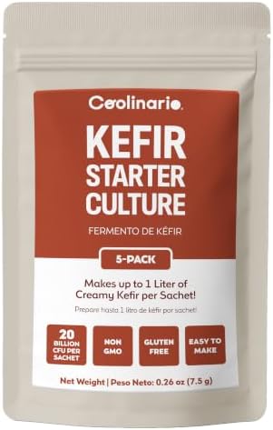 Coolinario Kefir Starter (5-Pack, 1g Sachets) Live Probiotic Cultures