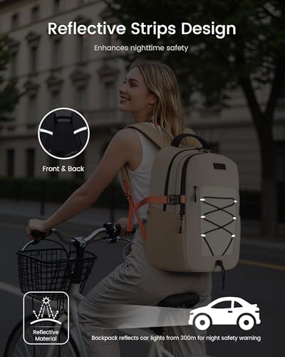 Image of LOVEVOOK College Laptop Backpack, 17.3 Inch Padded Daypack with Giant Tumbler Holder, 13 Pockets Waterproof Work Bag for Commute Nurse Teacher Office Travel