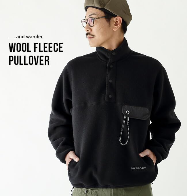 Amazon.co.jp: and wander アンドワンダー ウールフリースプルオーバー