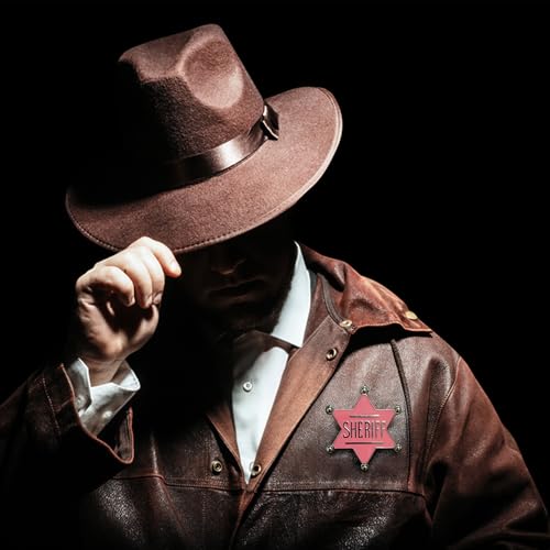 Pink Sheriff Badge | Cowgirl Pink Police Badge | Costume Accessory | 2.5H X 2.3W Inches | Pink/Silver4