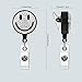 Badge Holders Nurse Reel Accessories for Work Cute Badge Reels Retractable Lanyards for Id Badges with a 360-degree Swivel Alligator Clip (Happy Face)