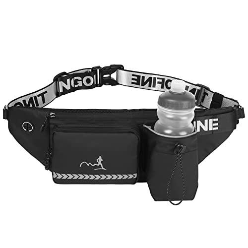 Ceuku Running Belt With Water Bottle Holder Waist Pack For Men Women Waterproof Running Fanny Pack Adjustable Hydration Belt For Hiking Walking Running Jogging Camping Black (Bottle Not Included) #TOP7