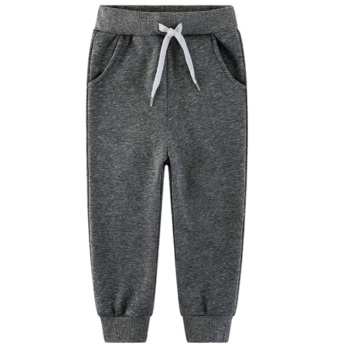 4 Pack Toddler and Kids Boys Fleece Sweatpants Joggers Athletic Active Soft Joggers Pants(No Pilling,No Fade)4