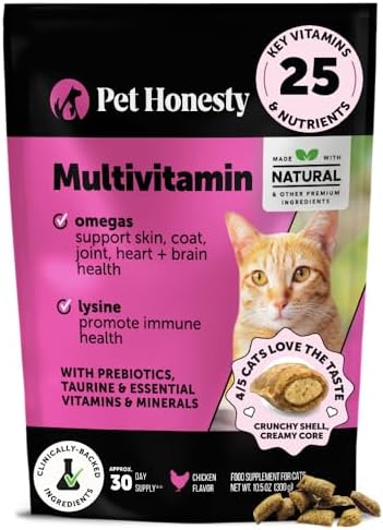 Cat Multivitamin Crunchy & Creamy Chews - Cat Treats for Health +...