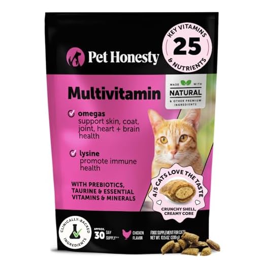 Cat Multivitamin Crunchy & Creamy Chews - Cat Treats for Health + Immune, Joint Support, Skin & Coat, & Digestion - Vitamins with Omega 3s, Lysine & Probiotics (30 Day Supply)