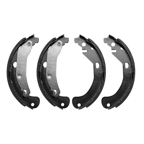Image of Detroit Axle - 4 Lug Brake Kit for Chevrolet Cobalt Saturn Ion Pontiac G5 Pursuit, Front Drilled Slotted Disc Brakes Rotors Ceramic Brake Pads Rear Brake Drums Brake Shoes Replacement